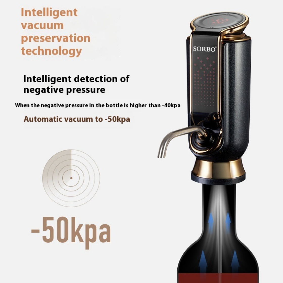 Sorbo® Electric Wine Aerator, Preserver & Dispenser